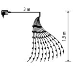 Home ML 200/WW micro LED-es fényfüzérköteg, 200 db melegfehér micro LED, 10 ágú, vékony, ezüstszínű vezeték, hálózati adapter, kül- és beltéri kivitel - Image 6