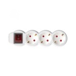 Home NV 3K-3/WH/1,5 hálózati elosztó, 3 m, H05VV-F 3G1,5 mm2 kábel, kétpólusú kapcsoló, IP20 kivitel, 3 védőérintkezős aljzat, max. 3500W, fehér