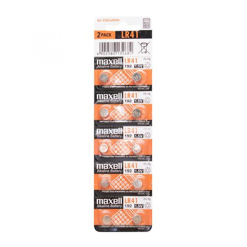 Maxell LR41 gombelem, alkáli, LR41, 1,5V, 10 db/csomag 1 db-os kiszerelés!