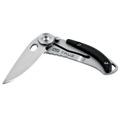 True Utility Skeletonknife, TU571K, 4 cm rozsdamentes acél penge, eloxált alumínium tok, karabiner rögzítési pont, jobb és balkezes - Image 2