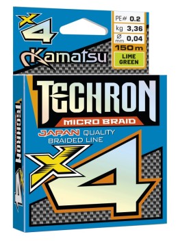 Kamatsu techron micro braid x4 lime green 0.08/150m pe 0.4