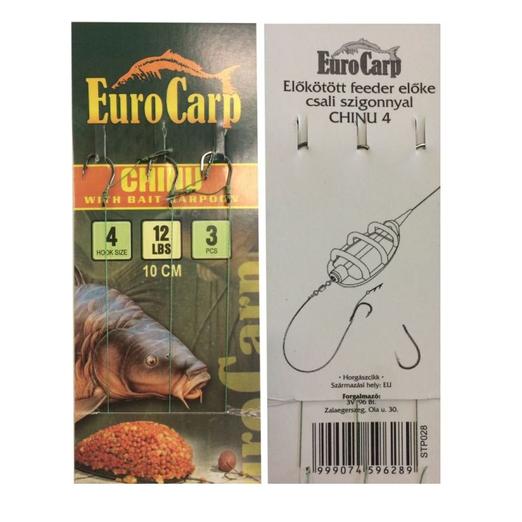 Eurocarp Előkötött feeder előke csaliszigonnyal Chinu-4 10cm 12lbs