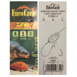 Eurocarp Előkötött feeder előke csaliszigonnyal Chinu-6 10cm 15lbs