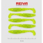 Reiva Zander Power Shad 8cm 5db/cs /Neonzöld-Flitter/ (9901-803)