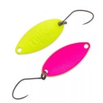 Nories Masukuroto Tulle 24mm 1.4g #002 kanál villantó (Fluo-Gelb / Pink)