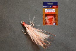 Mustad In-line Triple Grip RED Tinsel Horog