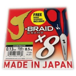 Daiwa J Braid Grand X8E 135 m 0,13 mm CH fonott zsinór + olló