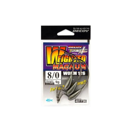 Decoy Offset Worm 126 Magnum #8/0 9,0gr súlyozott horog 3 db/csg