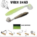 Herakles Viber Shad 3,8" 9,7cm Black Chartreuse gumihal 7 db/csg