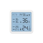 Home HSTHC hő- és páratartalom mérő, óra, nagy LCD kijelző, Smart Life, Tuya Smart, okos otthon, telefonos értesítés, automatizálás, eszközvezérlés, riasztás - Image 2