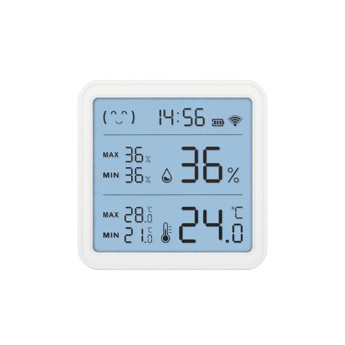Home HSTHC hő- és páratartalom mérő, óra, nagy LCD kijelző, Smart Life, Tuya Smart, okos otthon, telefonos értesítés, automatizálás, eszközvezérlés, riasztás - Image 2