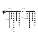 Home KKF 908/WH LED-es fényfüggöny, 30 m / 900 db hidegfehér LED, 8 fényprogram, fehér vezeték, hálózati adapter, kül- és beltéri kivitel - Image 2