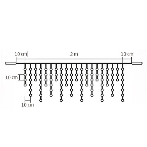 Home KSF 100/WH LED-es sorolható fényfüggöny, kül- és beltéri kivitel, 100 db hidegfehér LED, 2 méter - Image 2