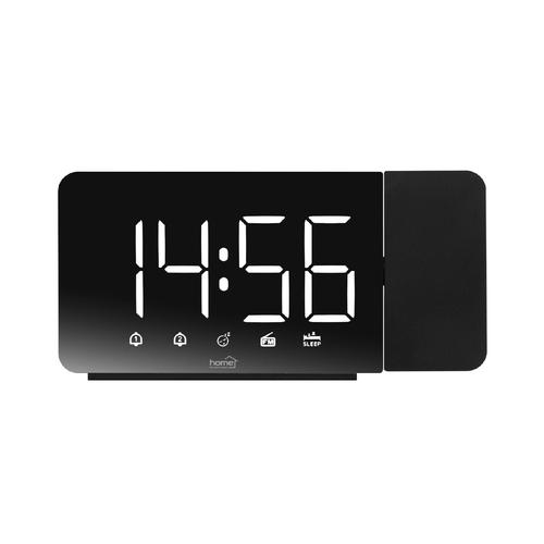Home LTCRP03 rádiós LED ébresztőóra projektorral, változtatható fényerő, körbe forgatható vetítési pozíció, két ébresztési idő, FM rádió, bip-bip vagy rádiós ébresztés - Image 2