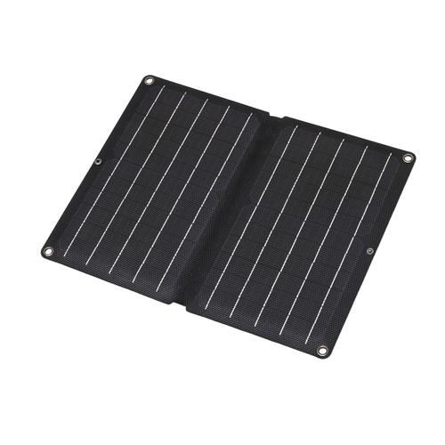 HOME MSC10W hordozható napelemes USB töltő, összecsukható, 10Watt, 2xUSB, LED töltésjelző, felakasztható, tartozék karabinerekkel