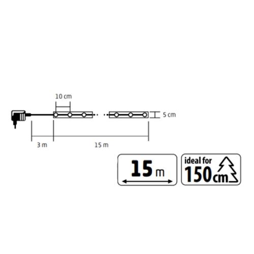 Home RLS15WW LED-es szalag mintákkal, arany színű szalag, 8 funkció, 150db melegfehér LED, 15m hosszú, 5cm széles, adapteres tápellátás, beltéri kivitel - Image 6