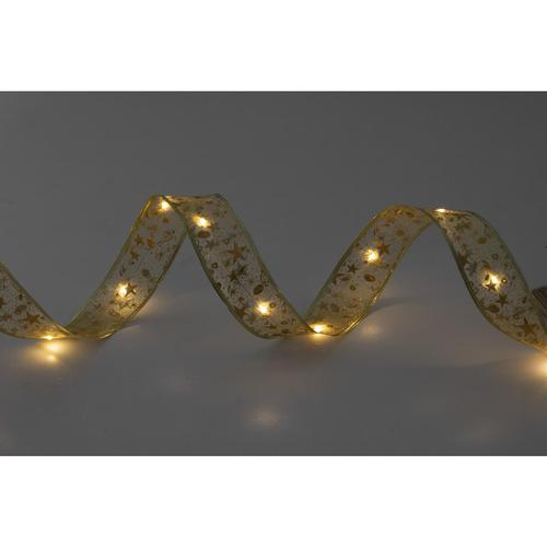 Home RLS15WW LED-es szalag mintákkal, arany színű szalag, 8 funkció, 150db melegfehér LED, 15m hosszú, 5cm széles, adapteres tápellátás, beltéri kivitel