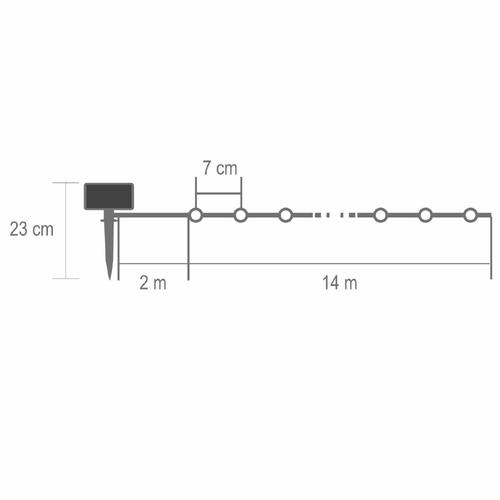 Home SLC200WH szolár fényfüzér, 200db hidegfehér LED, 14m hosszúság, zöld vezeték, kültéri kivitel - Image 3