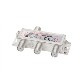 Home TSX 1911 F elosztó, HQ professzionális minőség, 75 Ohm, IP44, cink-ötvözet konstrukció, 5-2400 MHz, 3 utas, 1 bemenet, 3 kimenet 3 db-os kiszerelés!