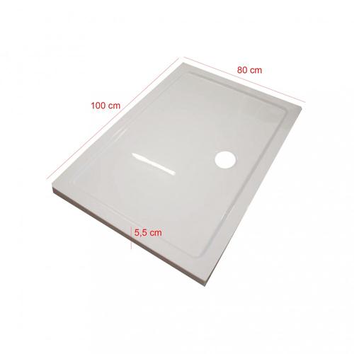 Modena Slim aszimmetrikus szögletes akril zuhanytálca, 80x100x5,5 cm-es méretben - Image 2