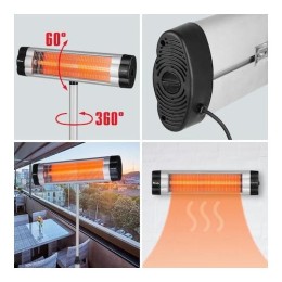 MTX 2000W infravörös quarz fűtőelem kültéri, 35m²termosztáttal IQH-2000