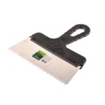 MTX 200mm 6x6mm fogazott spatulya rozsdamentes, műanyag nyéllel