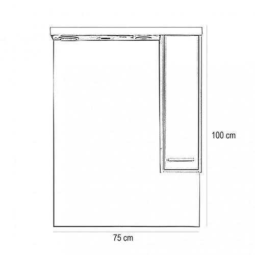 Nerva 75 cm-es tükrös felsőszekrény, Sonoma tölgy - Image 3