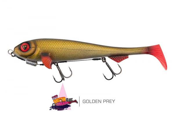 Fox rage super slick shad loaded "fox rage super slick shad 23cm / 9"" loaded uv golden prey" - Image 2