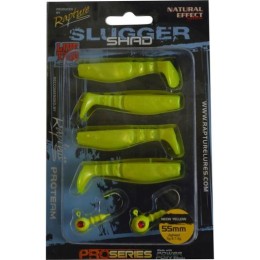 Rapture Slugger Shad Set 55 Neon Yellow 4+2db/csg, műcsali szett