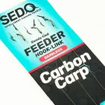 SEDO Carbon Carp Feeder Barbless- előkötött Szakáll nélküli Feeder előke - 4-es 0.18mm fonott damil – 15mm tüske