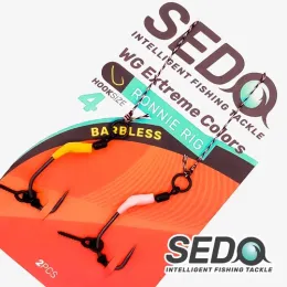 SEDO WG Extreme Colours Barbless Ronnie Carp Rig Előkötött bojlis előke