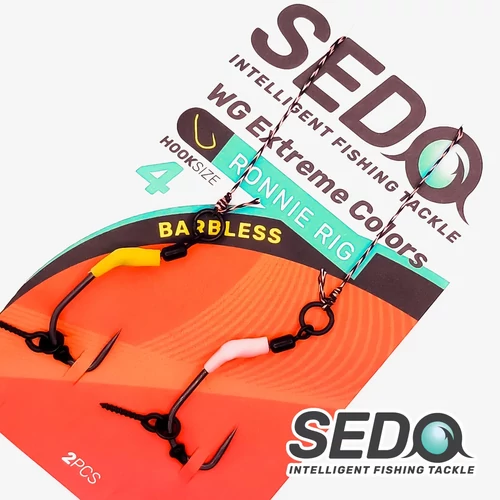 SEDO WG Extreme Colours Barbless Ronnie Carp Rig Előkötött bojlis előke