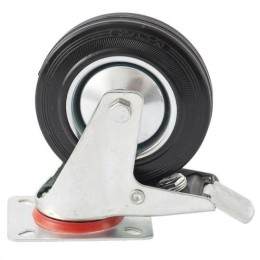 SIBRTEH 200x20x56mm 135kg fékezhető platform kerék forgatható, fém agy, csapágyazott