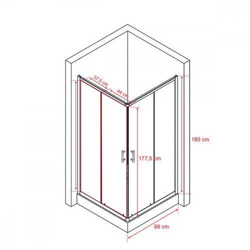 Spirit Mátrix 90x90-es szögletes zuhanykabin - Image 3