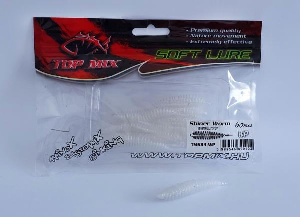 Top mix shiner worm white pearl 60 mm
