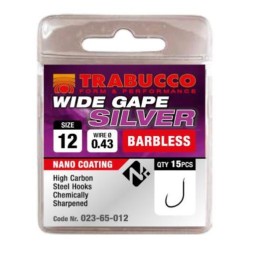 Trabucco Wide Gape Silver szakáll nélküli horog, méret: 18