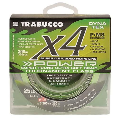 Trabucco Dyna-Tex X4 Power 150 m 0,063mm lime sárga fonott zsinór - Image 3