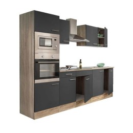 Yorki 270 konyhabútor sonoma tölgy korpusszal, selyemfényű antracit fronttal