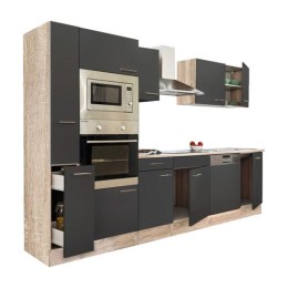 Yorki 310 konyhabútor sonoma tölgy korpusz,selyemfényű antracit fronttal