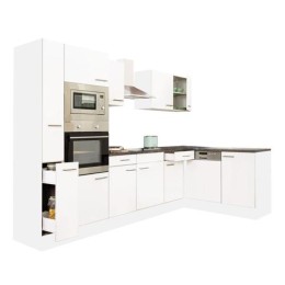 Yorki 310 sarok konyhabútor fehér korpusz,selyemfényű fehér fronttal