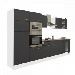 Yorki 330 konyhabútor fehér korpusz,selyemfényű antracit fronttal