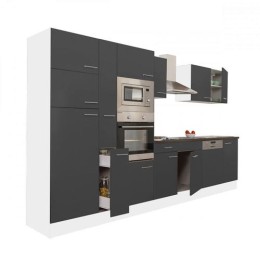 Yorki 370 konyhabútor fehér korpusz,selyemfényű antracit fronttal