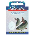 Gamakatsu ROACH 1050N #12-0.14MM 45CM előkötött bodorkázó horog