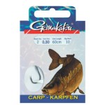 Gamakatsu CARP 3310F #10-0.20MM 60CM előkötött pontyozó horog