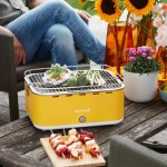 Barbecook BC-CHA-1016 Carlo asztali faszenes grill, sárga, 44x33x21cm - Image 5