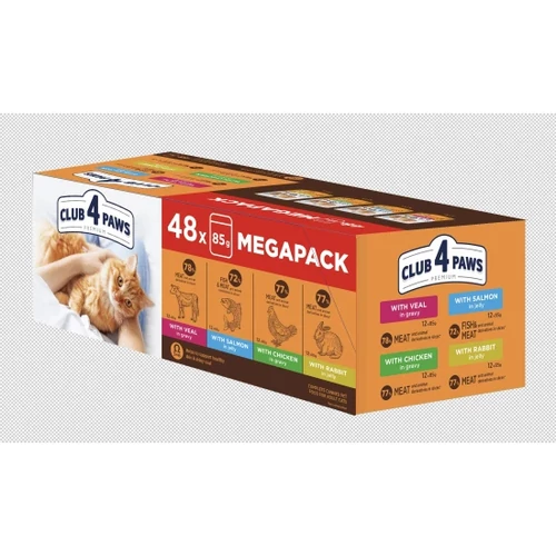 Club 4 Paws Premium Alutasakos Macskaeledel MultiBox 48*85g