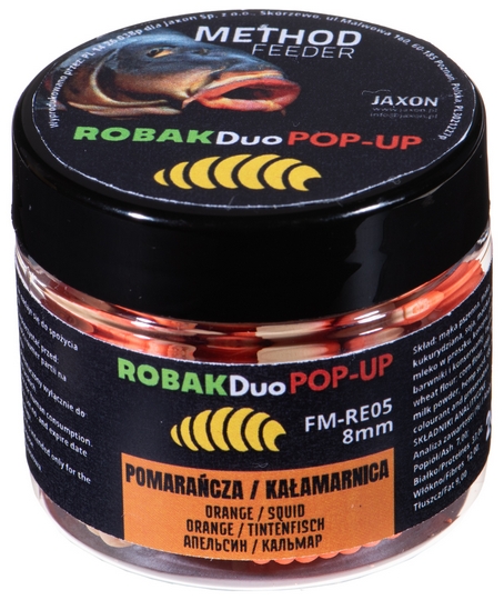 Jaxon robak duo pop-up (tintahal/narancs) 8mm