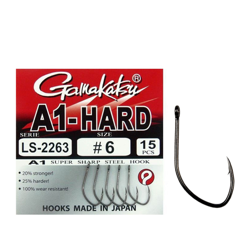 Gamakatsu A1 LS-2263 EYED HOOKS BLACK 10-es