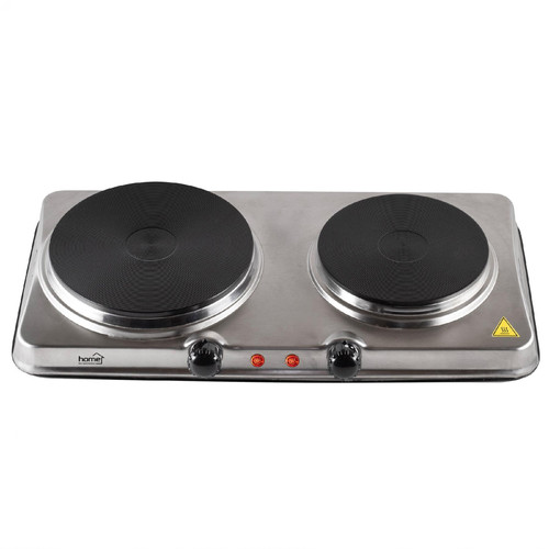 Home HG R 04SS hordozható elektromos főzőlap, dupla, teljesítmény 1000 W + 1500 W, ∅15 cm + ∅18 cm főzőfelület, rozsdamentes készülékház - Image 4