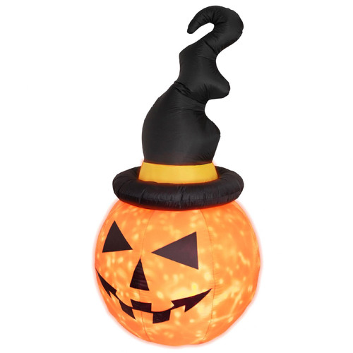 Home KD 180 T felfújható halloween tök, 183 cm, belső LED projektorral, beépített ventilátor, kül- és beltéri - Image 5